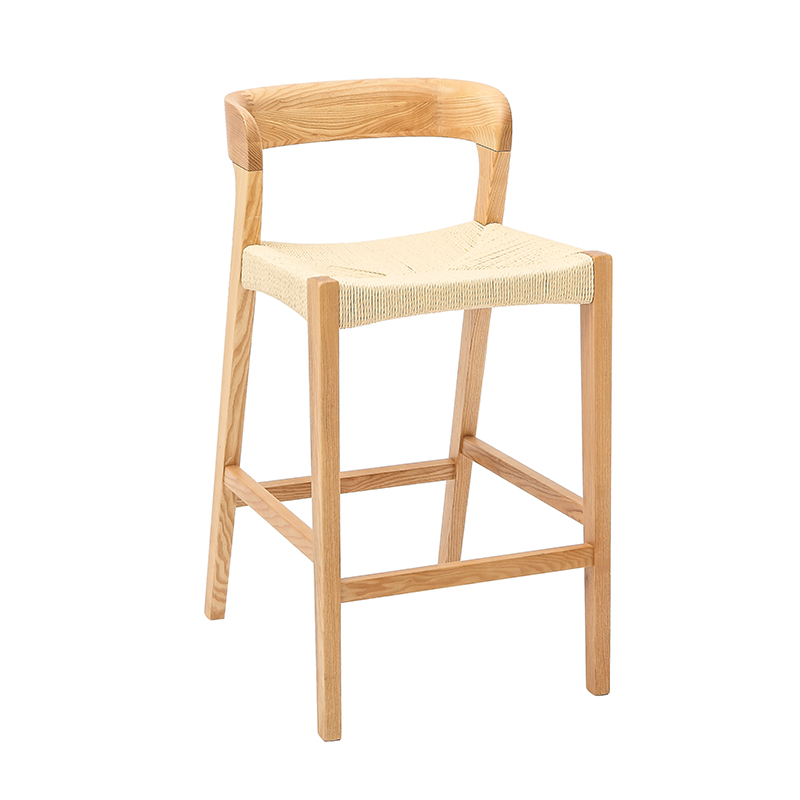 Rope Woven Bar Stool with Lumbar Support