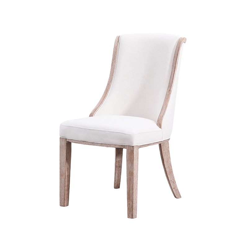 Dining Upholstered Chair with Plain White Cushion