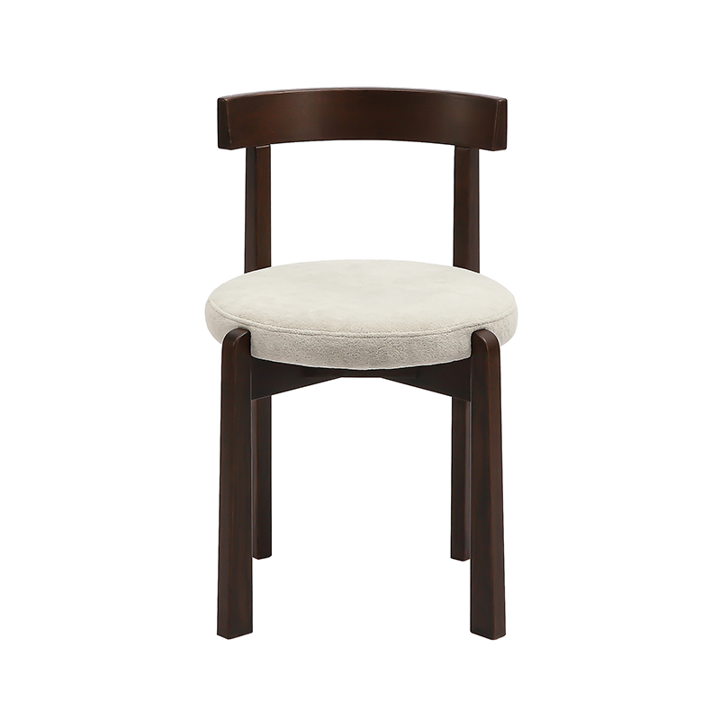Round Cushion Dining Upholstered Chair with Tan Paint Finish Frame
