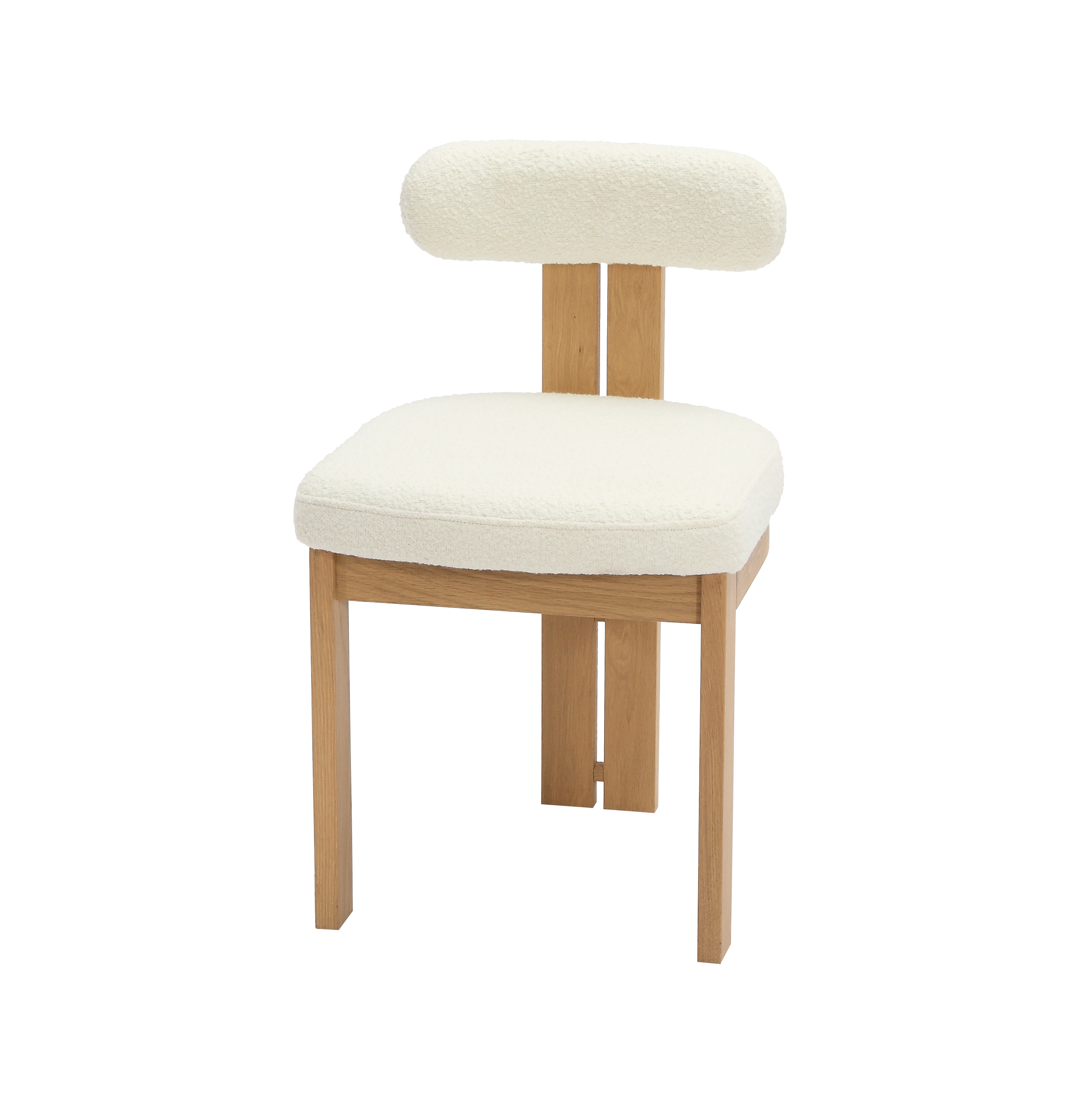 Tripod Dining Upholstered Chair with Curved Back Cushion